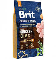 Сухой корм для взрослых собак средних пород Brit Premium Dog Adult M с курицей 8 кг