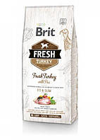 Сухой корм для взрослых собак с лишним весом Brit Fresh Turkey/Pea Light Fit & Slim Adult с индейкой 2,5 кг