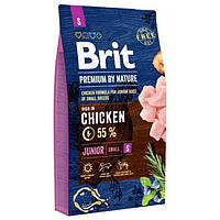 Сухой корм для щенков и молодых собак малых пород Brit Premium Dog Junior S с курицей 8 кг