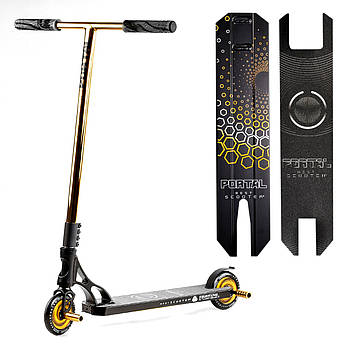 Самокат трюковий Portal (HIC-система, ПЕГІ, колеса PU, d=120мм) Best Scooter PL-91977 Чорний із золотим