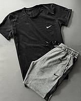 Комплект мужской летний Шорты + Футболка Nike CL черно-серый | Спортивный костюм на лето Найк ТОП качества, фото 3