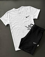 Комплект мужской летний Шорты + Футболка Nike CL черно-серый | Спортивный костюм на лето Найк ТОП качества, фото 4