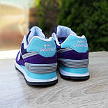 Жіночі кросівки  New Balance 574 весна осінь повсякденні замша фіолетові. Живе фото. топ, фото 3