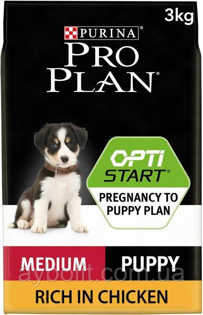 Сухой корм Purina Pro Plan Dog Medium Puppy с высоким содержанием курицы 3 кг