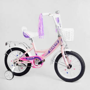 Двоколісний велосипед Corso MAXIS-14988 діаметр коліс 14", обладнаний страхувальними колесами, ручне гальмо