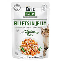 Влажный корм для котов пауч филе в желе с тунцом Brit Care Cat pouch 85 г