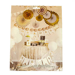 Набір з 8 паперових віял, білий в золотий горох Solar Moon