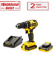 Аккумуляторный бесщеточный шуруповерт STANLEY SBD20D2K (18 В, 2Ач, двухскоростной) YLP