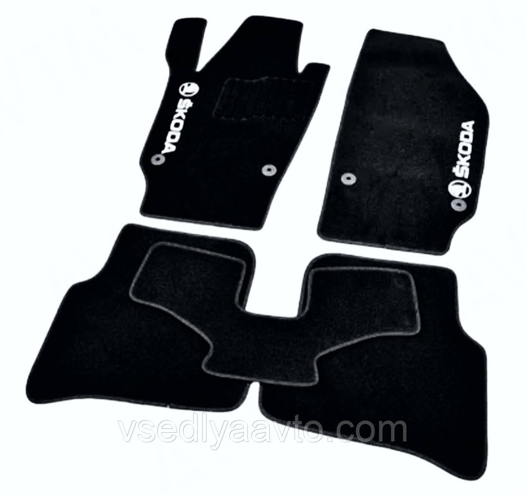 Ворсові килимки в салон SKODA Fabia з 2015 р., фото 1