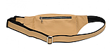 Бананка містка бежева через плече з натуральної шкіри, Стильна жіноча поясна сумка, фото 2