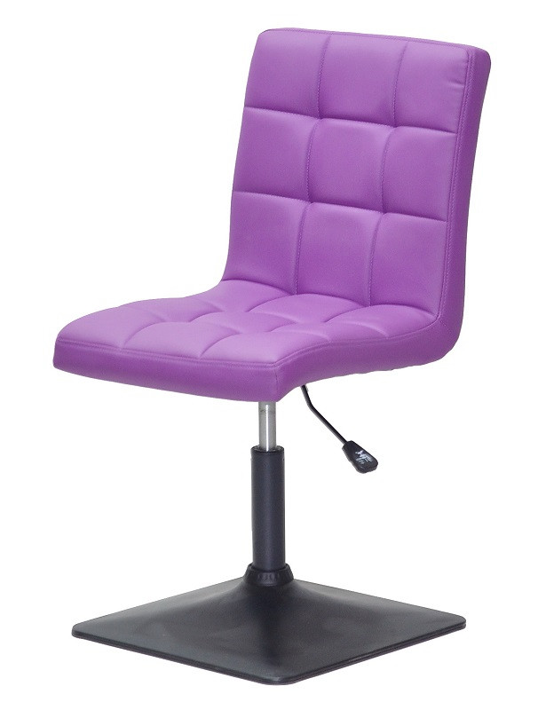Стілець Augusto 4-BK-Base фіолетовий 1031 шкірозамінник, на квадратній чорній опорі, з регулюванням висоти, фото 1
