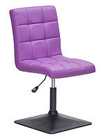 Стілець Augusto 4-BK-Base фіолетовий 1031 шкірозамінник, на квадратній чорній опорі, з регулюванням висоти, фото 2