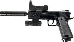 Страшний пістолет Galaxy G03A Beretta 92. З глушником і лазерним прицілом