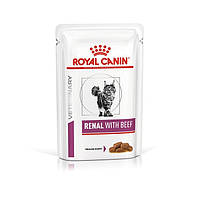Лечебный влажный корм для котов Royal Canin Renal With Beef Feline 85 г Акция