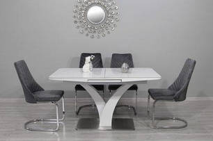 Стіл обідній Maryland T-7294 White Gloss Ceramic HY03 1400(+400) х 850 х 760, фото 1