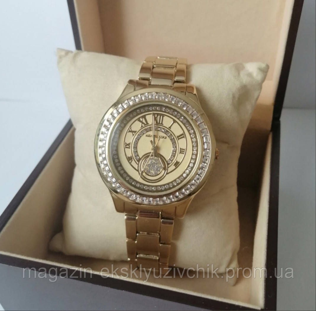 Жіночі годинники Michael Kors (Майкл Корс) золоті зі світлим екраном