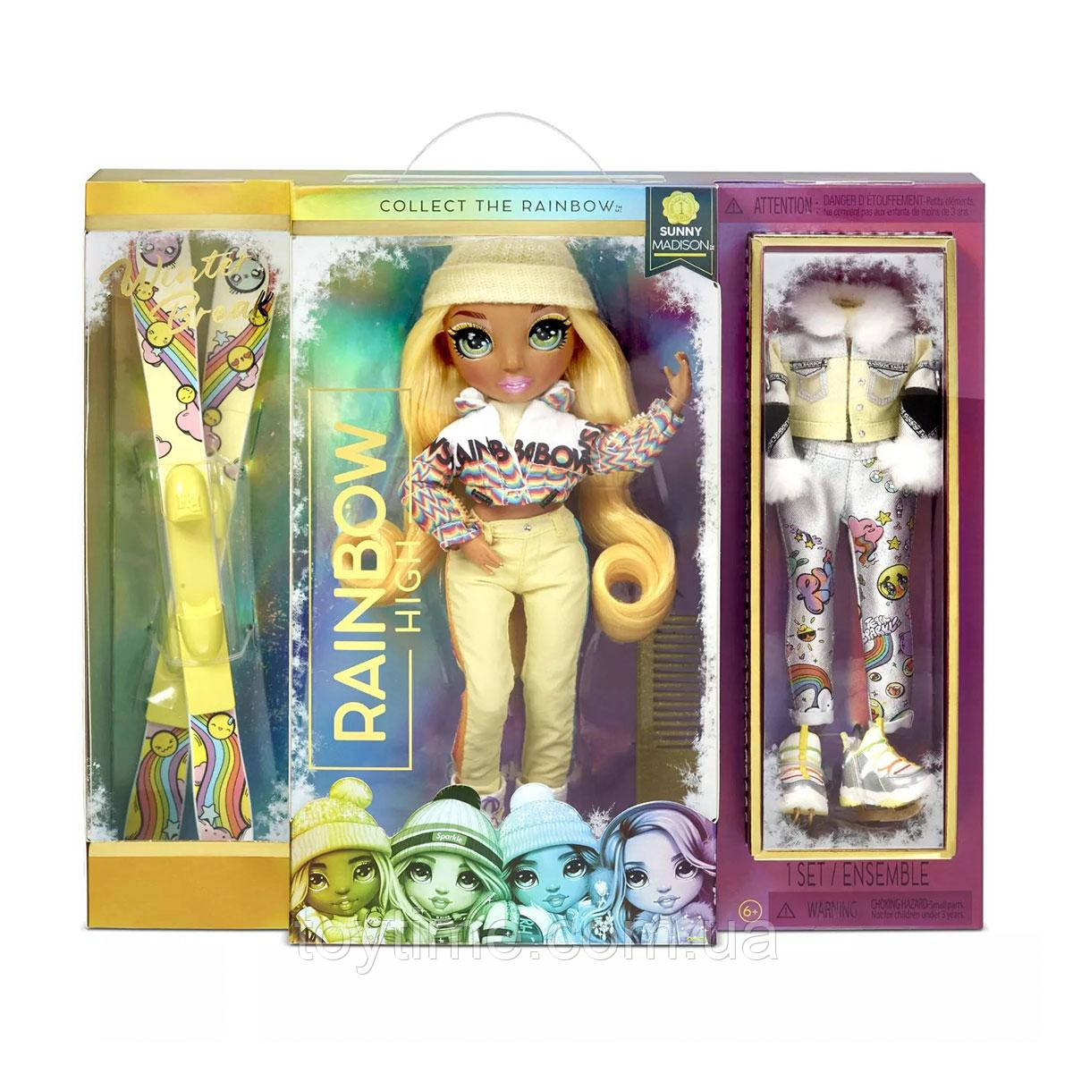 Лялька RAINBOW HIGH серії Winter Break САННІ МЕДІСОН / Rainbow High Winter Break Sunny Madison – Yellow Fashion Doll and Playset