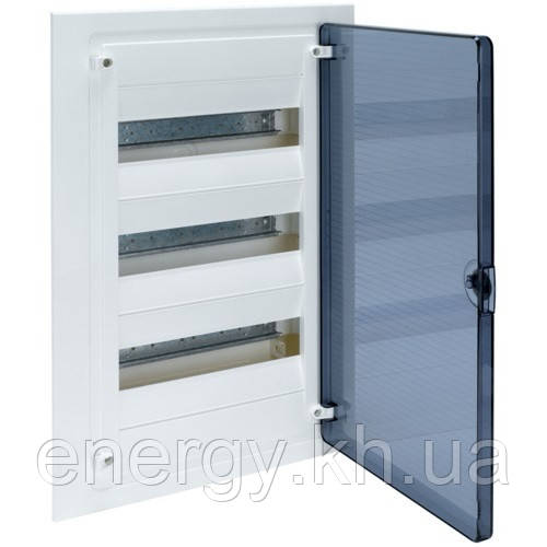 Hager Golf VF312TD. Щит на 36 (3x12) модулів внутрішньої установки з прозорими дверима