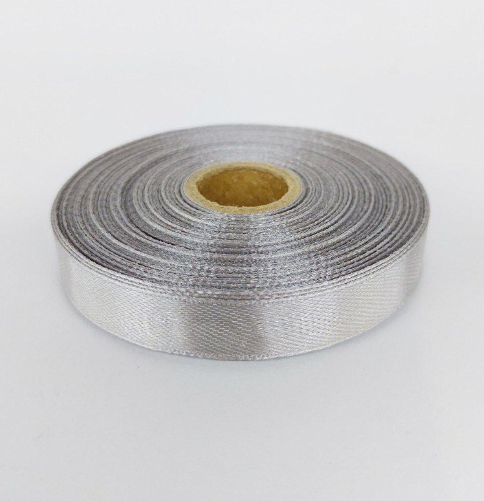 Стрічка атласна LiaM Сіра 1,2 см ширина 25 ярдів