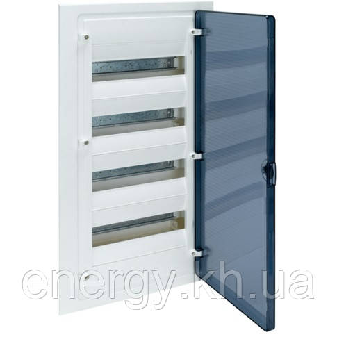 Hager Golf VF412TD. Щит на 48 модулів (4x12) внутрішньої установки з прозорими дверима