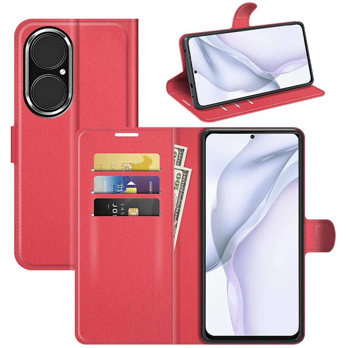 Чохол-книжка Litchie Wallet для Huawei P50 Red, фото 1