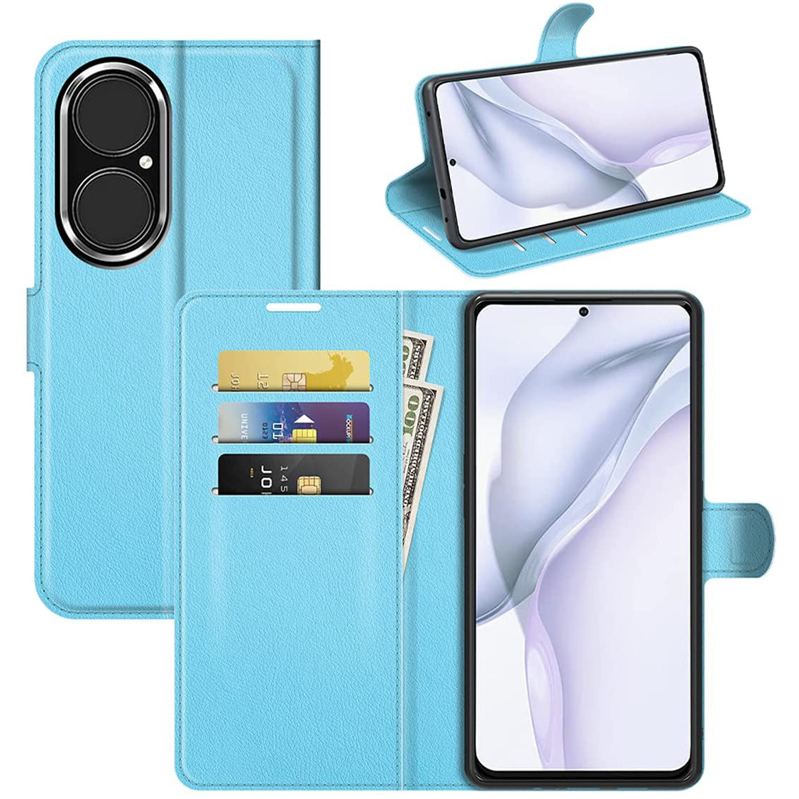 Чохол-книжка Litchie Wallet для Huawei P50 Light Blue, фото 1