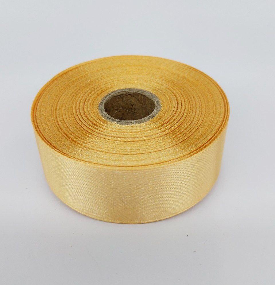 Стрічка атласна LiaM колір карамель 2,5 см ширина 25 ярдів