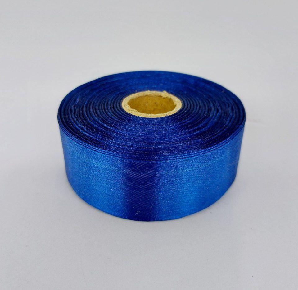 Стрічка атласна LiaM колір Сапфіровий 2,5 см ширина 25 ярдів