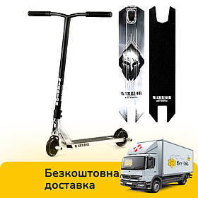 Самокат трюковий Warrior (HIC-система, ПЕГІ, колеса PU, d=120мм) Best Scooter Т-30401 Чорно-сірий