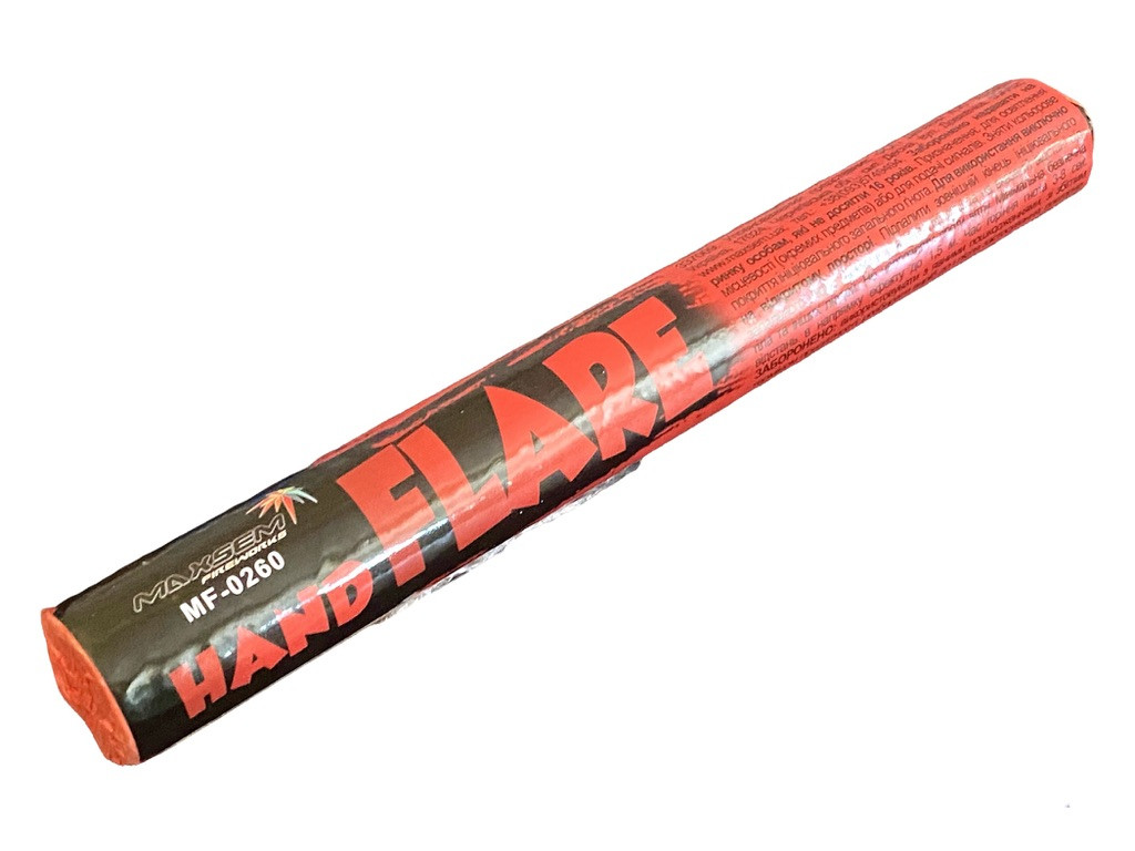 Фаєр ручний Червоний ґнотовий Hand Flare Red Maxsem MF-0260/R, час горіння 100 сек