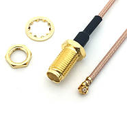 Кабель антенний IPEX uFL - SMA female (мама) 5 см 50 мм перехідник RG178 для 4G 3G модемів, WiFi роуторів, фото 2