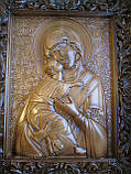 Елітні різьблені ікони. Ікона Володимирської Божої Матері, фото 2