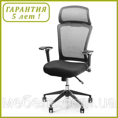 Офісне крісло Barsky BS-03 Style Black, сіткове крісло, фото 1