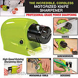 Точило для ножів і ножиць на батарейках Swifty Sharp Motorized Knife Sharpener, фото 3