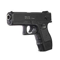 G16 Пістолет страйкбольный Galaxy Glock 17 mini, метал, чорний.