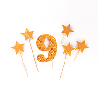 Набір кондитерских прикрас "Ціфра Преміум 9", золота (6 шт)