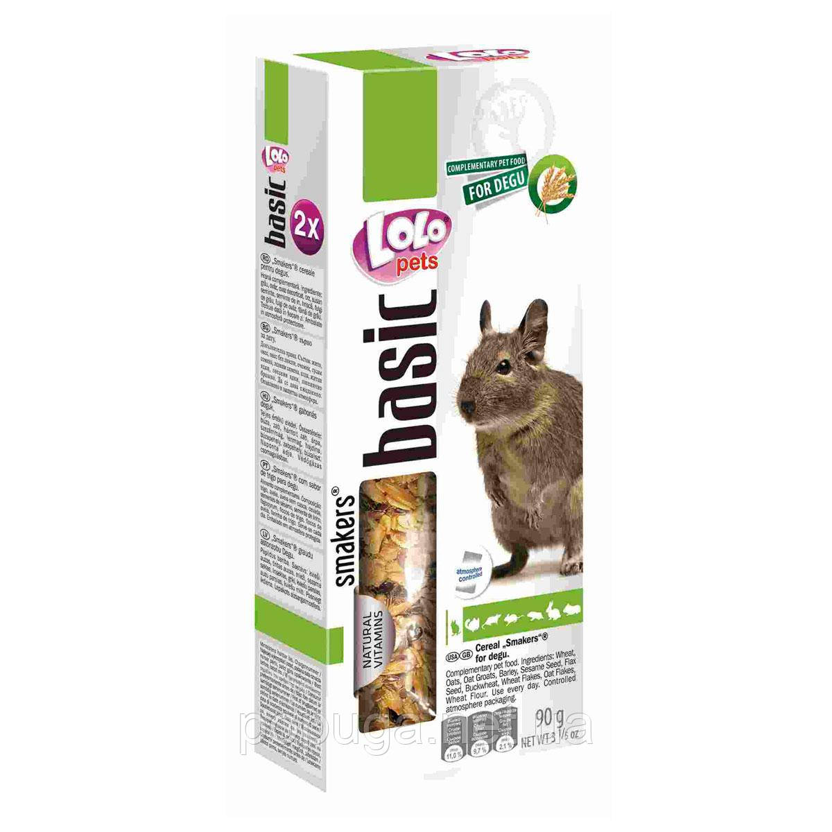 LoLo Pets Basic Smakers Degu Лакомства для дегу со злаками, 90г, фото 1