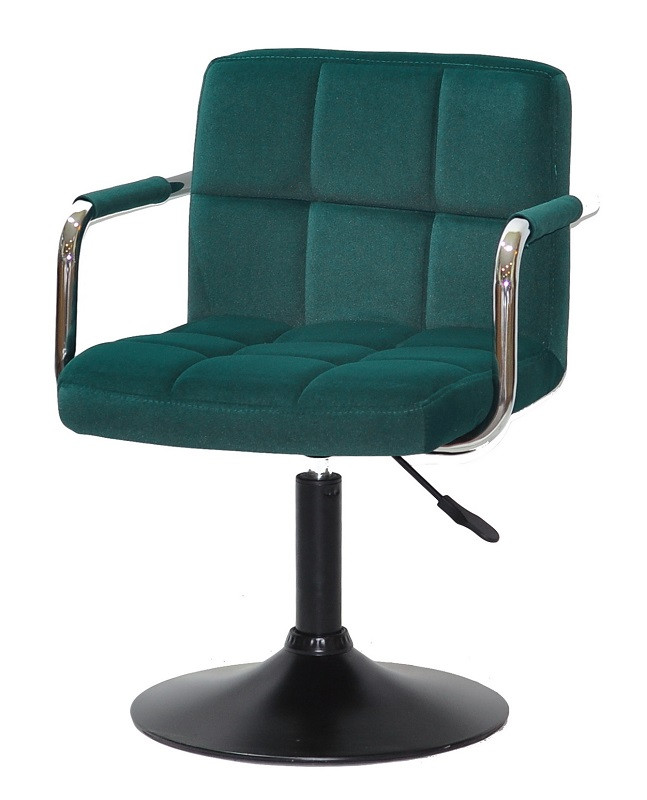 Крісло Arno Arm зелений В-1003 BK Base на чорній базі з підлокітниками, з регулюванням висоти 40-54 см, фото 1