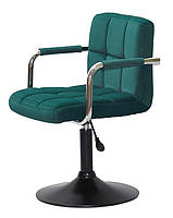 Крісло Arno Arm зелений В-1003 BK Base на чорній базі з підлокітниками, з регулюванням висоти 40-54 см, фото 3