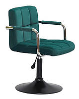 Крісло Arno Arm зелений В-1003 BK Base на чорній базі з підлокітниками, з регулюванням висоти 40-54 см, фото 4