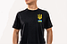 Чоловіча футболка з вишивкою Тризуб+прапор України, чорна, фото 2
