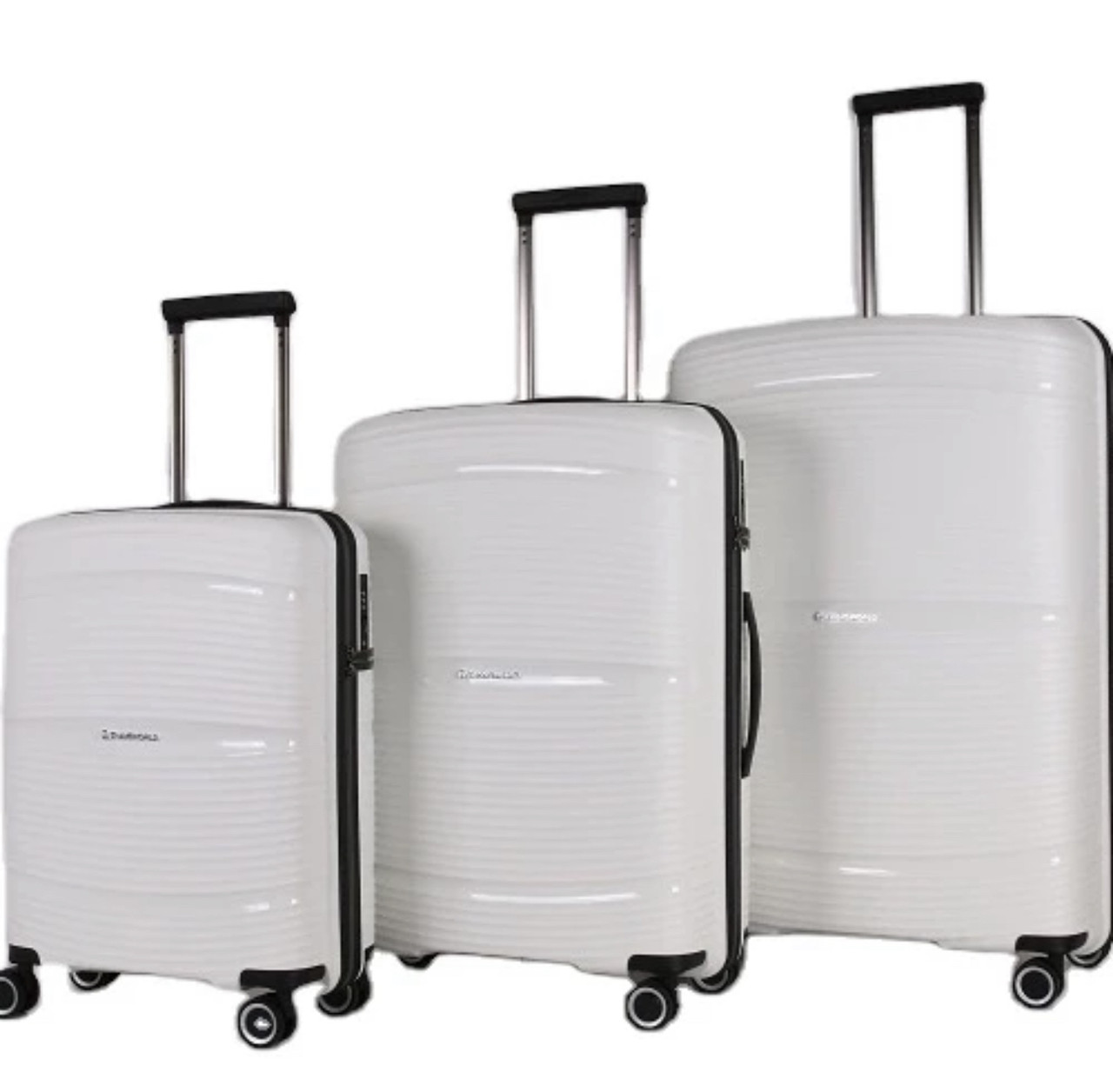 Набір валіз Франція (L M S-3шт) поліпропілен білий/Snowball 94103, фото 1