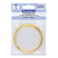 Дріт із пам'яттю Beadalon для браслетів (плоский переріз), 5,7 см, 12 витків, колір золото