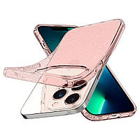 Чехол с блестками Spigen Liquid Crystal Glitter для iPhone 13 Pro (Rose Quartz)