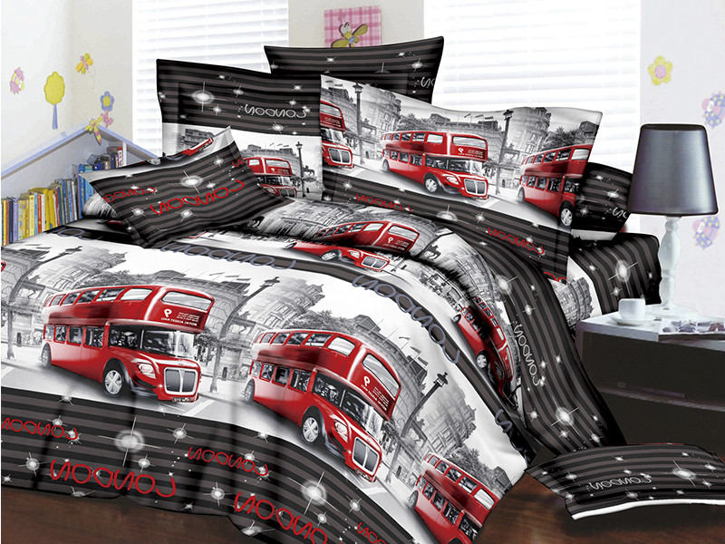 Полуторна постільна білизна Restline 3D Лондон, фото 1