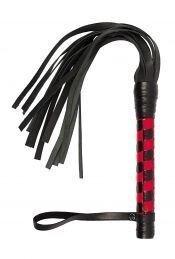 Флогер VIP Leather Flogger Black & Red