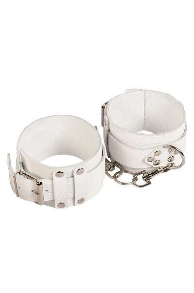 Кайдани Leather Dominant Leg Cuffs, white