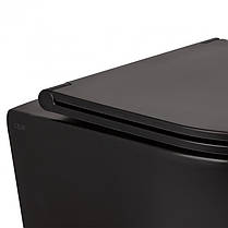 Унітаз підвісний Qtap Robin безободковый з сидінням Slim Soft-close QT13332141ERMB, фото 3