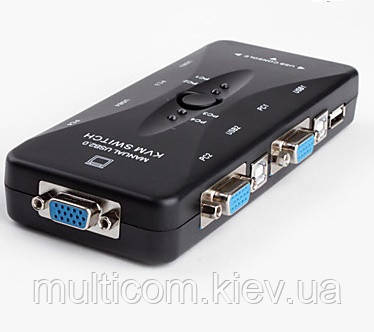 03-05-011. KVM-перемикач 4 гнізда VGA + 4 гнізда USB