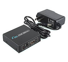 03-01-101. HDMI Splitter (дільник) 2 порту (1 гніздо HDMI (IN) → 2 гнізда HDMI (OUT)), ver.1.4, HQ, із